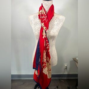 Women’s large scarf; elegant floral scarf and wrap